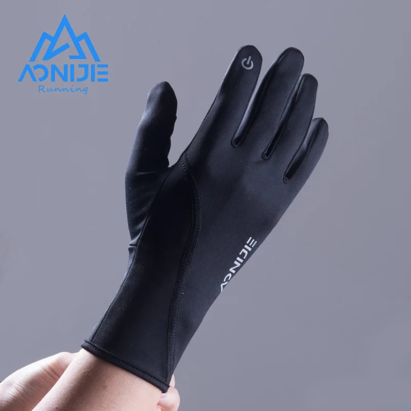 Breathable Full Finger Anti Slip Running Gloves - Touchscreen