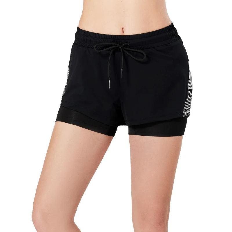 Woman Running Shorts Double Layer Breathable Quick Drying