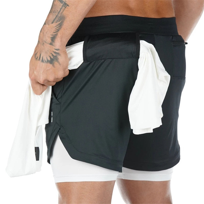 Casual Sport Shorts Men Double-deck  Running/Jogging /Gym