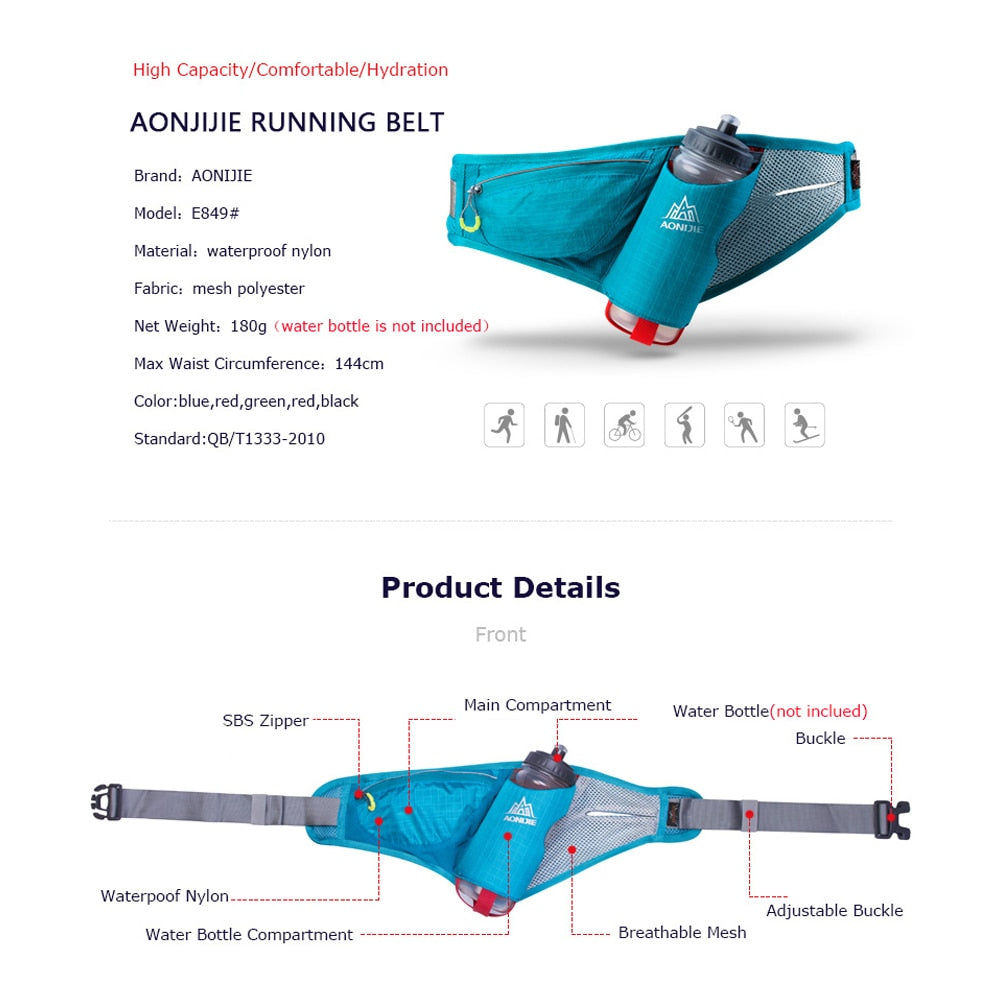 AONIJIE - Marathon Running Hydration Belt Waist Bag