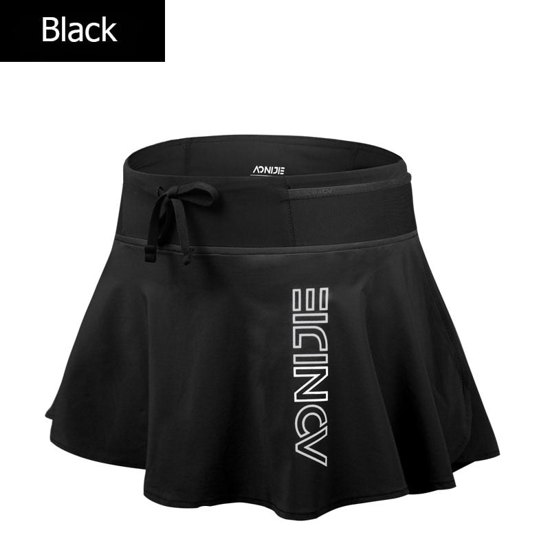 Women Female Quick Dry Sports Skirt - With Lining -  Invisible Pocket For Running