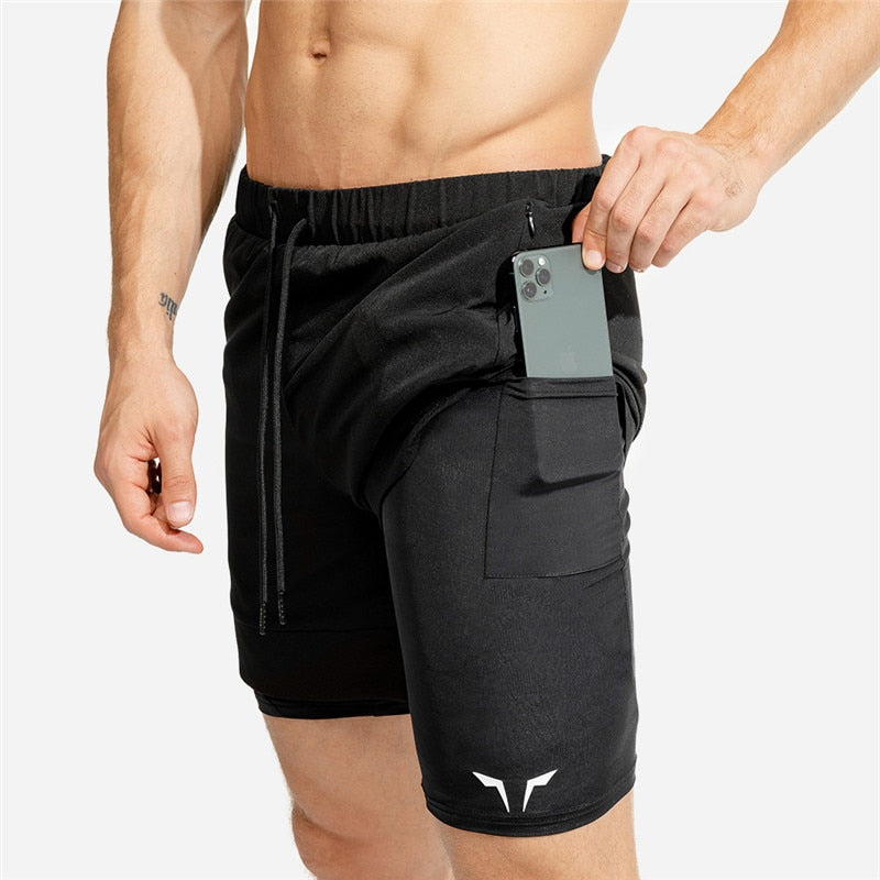 Men's Double Layer Running Shorts