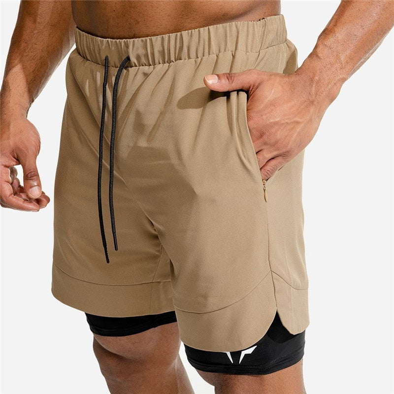 Men's Double Layer Running Shorts