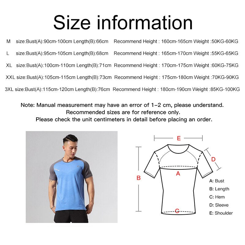 Professional Men Quick Drying Breathable Short Sleeve Running T-shirts